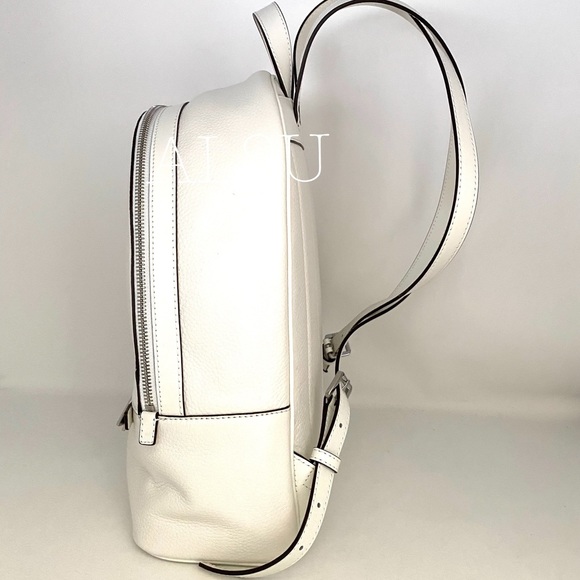Michael Kors Kenly LG Leather Backpack Optic White - Picture 6 of 13